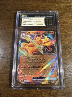 Charizard ex 006/165 CGC Pristine 10 - Japanese Pokemon 151 Holo Rare Card 2023 - Image 1