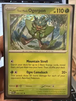 Pokemon TCG Teal Mask Ogerpon Reverse Holo Card 024/167 Twilight Masquerade - Image 1