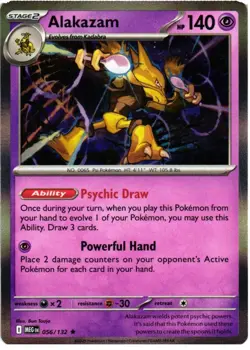 Alakazam 056/132 Rare Mega Evolution Pokemon Holo Near Mint - Image 1