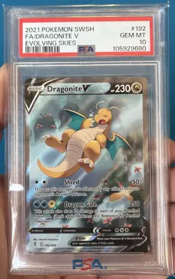 PSA 10 Dragonite V 192/203 Alt Art Evolving Skies Pokemon Card Sword and Shield - Image 1