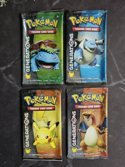 Pokemon TCG XY Generations Empty Pack Art set x4 Empty Packs Charizard, Pikachu - Image 1