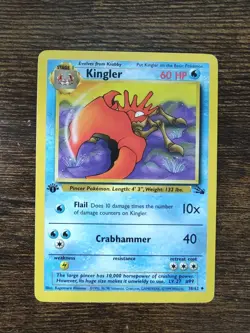 Pokemon Fossil 1st Edition Kingler 38/62 Non Holo NM - Image 1
