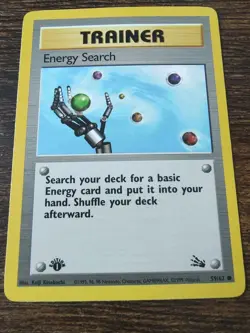 Pokemon Fossil 1st Edition Energy Search 59/62 Non Holo - Image 1