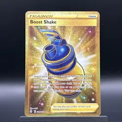 Pokemon TCG Trainer Card Boost Shake - Item 229/203 Gold Secret Rare - Image 1