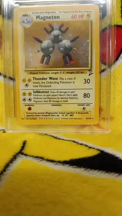 Pokemon Base Set 2 1999-2000 Magneton Holo 9/130 Ace Graded 5 EX Swirl - Image 2