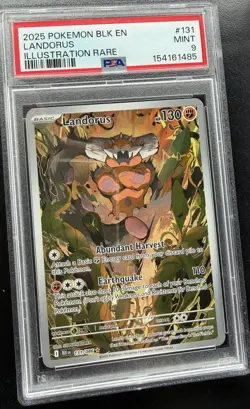 Pokemon Landorus Illustration Rare Sv: Black Bolt Holo PSA 9 131/086 2025 - Image 1