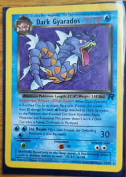 Dark Gyarados 25/82 Team Rocket Rare Pokemon Card 1999 WOTC Vintage NM/VG - Image 1