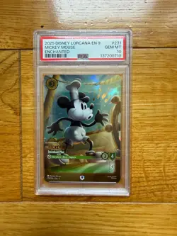 2025 DISNEY LORCANA EN 9-FABLED ENCHANTED MICKEY MOUSE - STEAMBOAT PILOT PSA 10 - Image 1