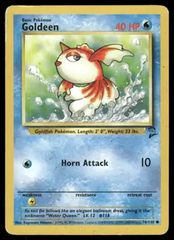 Pokemon Cards Goldeen 76/130 Base Set 2 WOTC Common HP - Image 1
