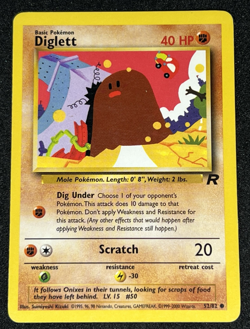 Diglett 52/82 Team Rocket WOTC Common Pokemon Card MP - Image 1