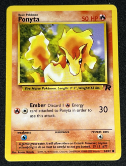 Ponyta 64/82 Team Rocket WOTC Common Pokemon Card LP - Image 1