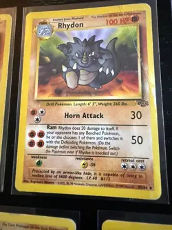 Vintage Pokemon Fighting Card Lot WOTC Jungle Team Rocket Base Rhydon Marowak - Image 3