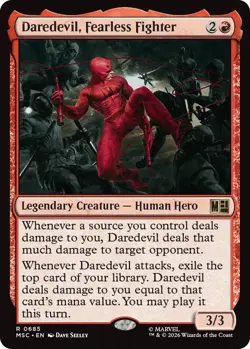 x1 Daredevil, Fearless Fighter R MTG Commander: Marvel Super Heroes M/NM, Englis - Image 1