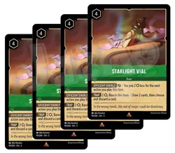 Disney Lorcana - Starlight Vial x 4 - Rare Into the Inklands - Plus Free Card - Image 1