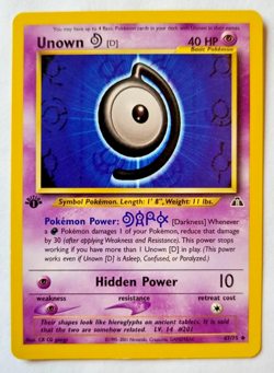 Pokemon TCG: Unown "D" Neo Discovery 1st Edition #47/75 VLP - Image 1