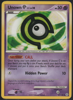 Unown [C] 67/130 Diamond and Pearl 2007 Uncommon Moderately Played Pokemon Card - Image 1