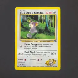 Pokemon Card WOTC: Lt. Surge's Rattata 85/132 - Gym Challenge - Image 1