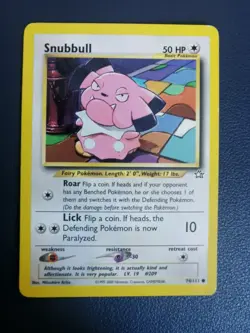 Pokemon Card Snubbull 74/111 Neo Genesis Common WOTC - Image 1