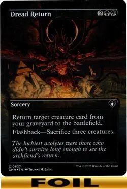 1x - Dread Return - FOIL BORDERLESS #637 - Commander Masters - CUC NM MTG - Image 1