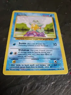 POKEMON Squirtle 63/102 Base Set Common Non-Holo 1999 Trading Card - Image 2