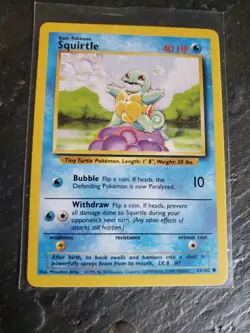 POKEMON Squirtle 63/102 Base Set Common Non-Holo 1999 Trading Card - Image 4