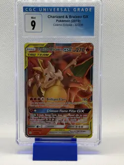 Charizard & Braixen GX 22/236 Cosmic Eclipse Holo CGC 9 - Image 1