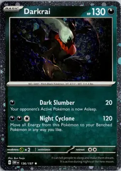 Darkrai (Cosmos Holo) Pokemon Obsidian Flames 136/197 NM/M - Image 1