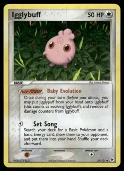 2004 Igglybuff 37/101 Uncommon Reverse Holo NM Hidden Legends Pokemon - Image 1