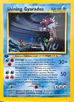 Pokemon 2001 Neo Revelation Shining Gyarados 65/64 Holo 1st Ed PSA 7 - Image 5