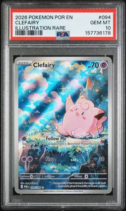 2026 Pokemon POR EN-Perfect Order Clefairy #094 Illustration Rare PSA 10 - Image 1