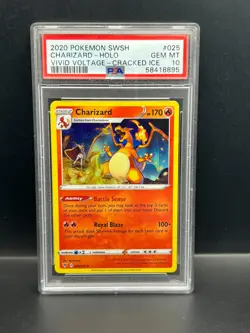 Pokemon PSA 10 GEM MT Charizard 025/185 Theme Deck Cracked Ice Holo 2020 S#8895 - Image 1