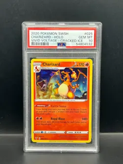 Pokemon PSA 10 GEM MT Charizard 025/185 Theme Deck Cracked Ice Holo 2020 S#4532 - Image 1