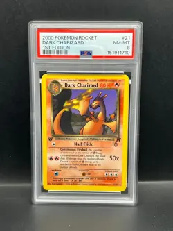 Pokemon PSA 8 NM-MT Dark Charizard 21/82 Team Rocket 1st Edition 2000 S#1710 - Image 1