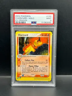 Pokemon PSA 9 MINT Charizard 100/97 EX Dragon Holofoil 2003 E-Reader S#2830 - Image 1