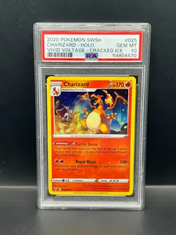 Pokemon PSA 10 GEM MT Charizard 025/185 Theme Deck Cracked Ice Holo 2020 S#4470 - Image 1