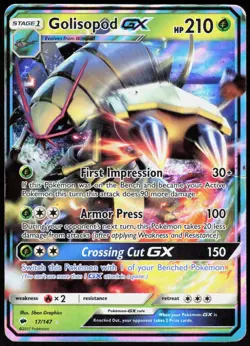 Golisopod GX 17 Burning Shadows Rare Pokemon Holo LP - Image 1