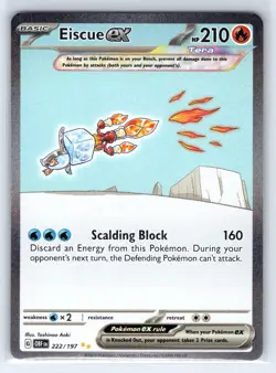 Eiscue ex 222/197 Special Illustration Rare Obsidian Flames Pokemon Near Mint - Image 1