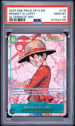 2025 One Piece #OP13-118 Monkey D. Luffy SEC Alt Art Carrying On His Will PSA 10 - Image 1