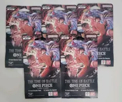 One Piece CCG OP-16 The Time Of Battle Sleeved Booster Packs English Lot of 5 - Image 1
