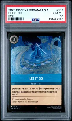 2023 DISNEY LORCANA EN 1-THE FIRST CHAPTER FOIL #163 LET IT GO PSA 10 - Image 1