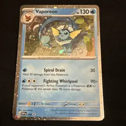 Pokemon TCG Vaporeon SVP168 Cosmos Holo Promo Pokemon Scarlet & Violet swirl - Image 1