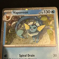 Pokemon TCG Vaporeon SVP168 Cosmos Holo Promo Pokemon Scarlet & Violet swirl - Image 2