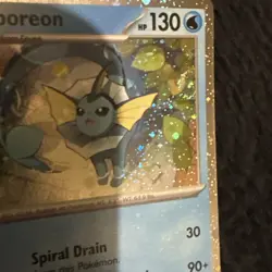 Pokemon TCG Vaporeon SVP168 Cosmos Holo Promo Pokemon Scarlet & Violet swirl - Image 3