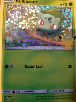 Bulbasaur 1/25 Holo McDonalds 25th Anniversary Promo Pokemon in protector - Image 1