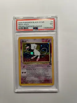 2000 Pokemon Black Star -- Mew #9 - HOLO - Promo Pokemon League - PSA 7 NM - Image 1