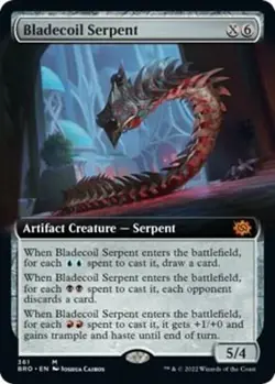 Bladecoil Serpent (Extended Art) LP #361 The Brothers' War MTG - Image 1