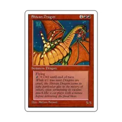 WOTC MtG 4th Ed Shivan Dragon (R) VG - Image 1
