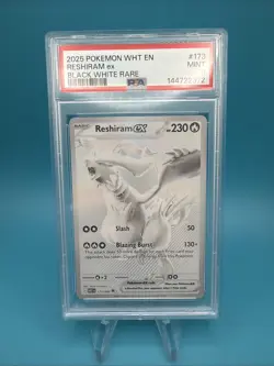2025 POKEMON WHT EN-WHITE FLARE BLACK WHITE RARE #173 RESHIRAM EX PSA 9 - Image 1