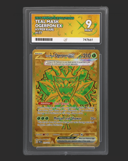 Pokemon Teal Mask Ogerpon ex 177/131 Prismatic Evolutions Gold Ace graded 9 - Image 3