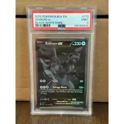 PSA 9 Zekrom ex Black White Rare 2025 Pokemon Black Bolt #172 Mint - Image 1